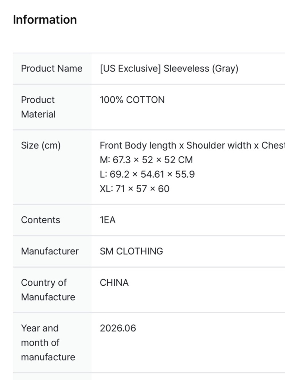 BTS Tour Shirt - Sleeveless Grey - Picture 6 of 6
